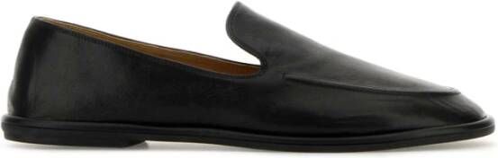 The Row Klassieke Zwarte Leren Loafers Black Dames