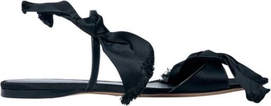 The Row Knoopdetail Leren Sandalen Black Dames