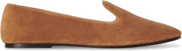 The Row Leren Loafers Instapper Handgestikt Vrouwen Brown Dames