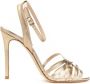 The Seller Elegante Metallic Enkelband Sandaal Beige Dames - Thumbnail 1