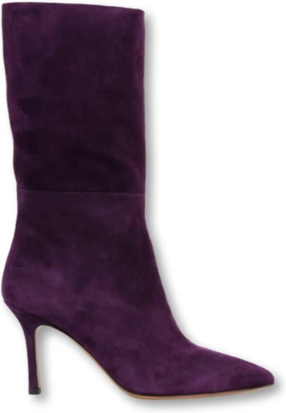 The Seller Paarse Leren Enkellaarzen Purple Dames