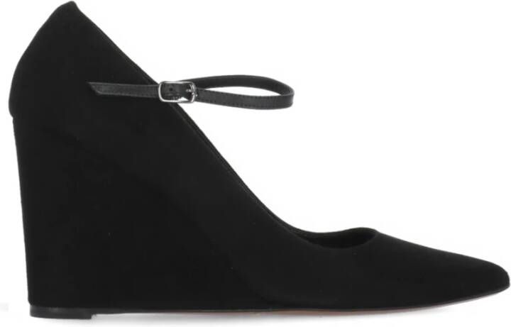 The Seller Zwarte Suède Leren Hak Schoenen Vrouw Black Dames