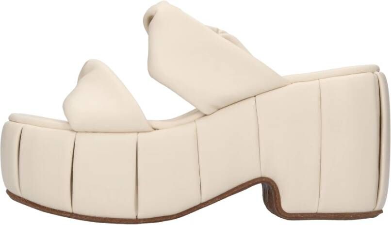 THEMOIRè Witte veganistische platformsandalen met banden White Dames