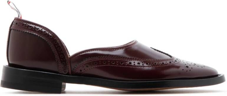 Thom Browne Bourgondische Leren Brogues met RWB Streep Red Dames