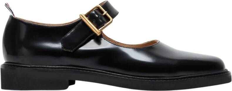 Thom Browne Geborsteld Leren Gesp-Schoenen Black Dames