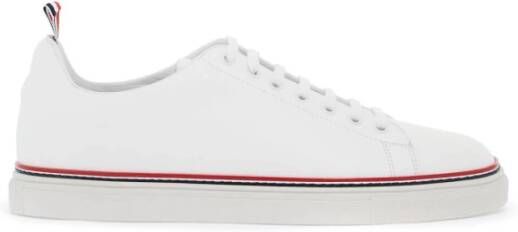 Thom Browne Leren Sneakers met Driekleurig Detail White Heren