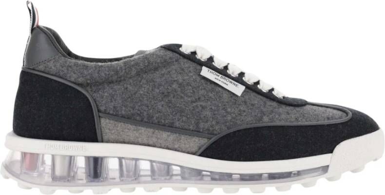 Thom Browne Sneakers van leer en stof met logo details Red Heren