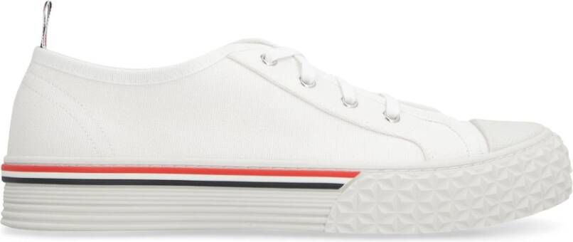 Thom Browne Witte Sneakers met Streep-Trim White Heren