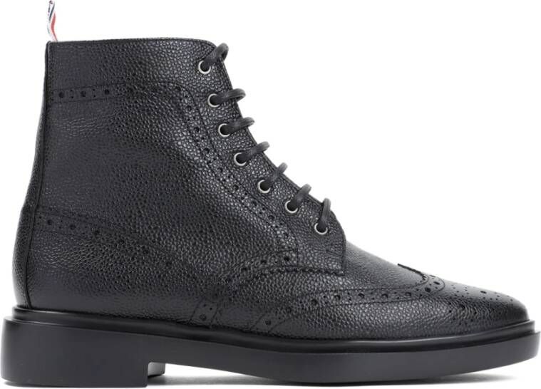 Thom Browne Zwarte Enkel Wingtip Laarzen Black Dames