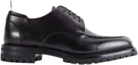 Thom Browne Zwarte Leren Derby Schort Schoenen Black Heren