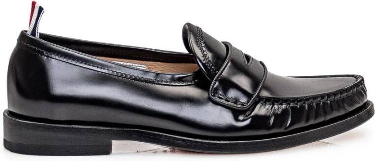 Thom Browne Zwarte Leren Loafers Slip-On Stijl Black Dames