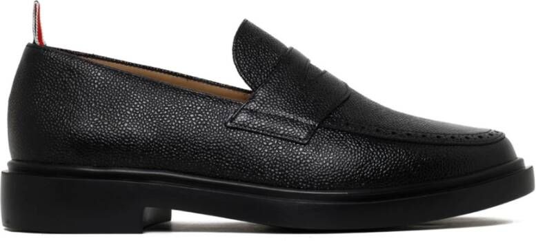 Thom Browne Zwarte Penny Loafer Lichtgewicht Rubberen Zool Black Heren