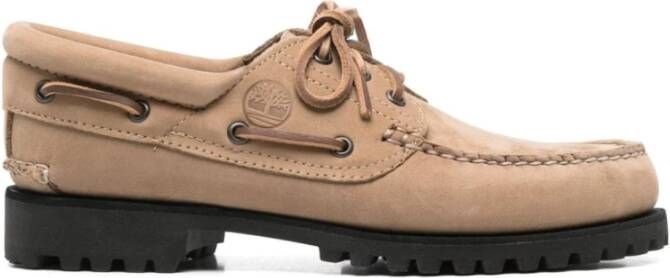 Timberland Beige Leren Veterschoenen Beige Heren