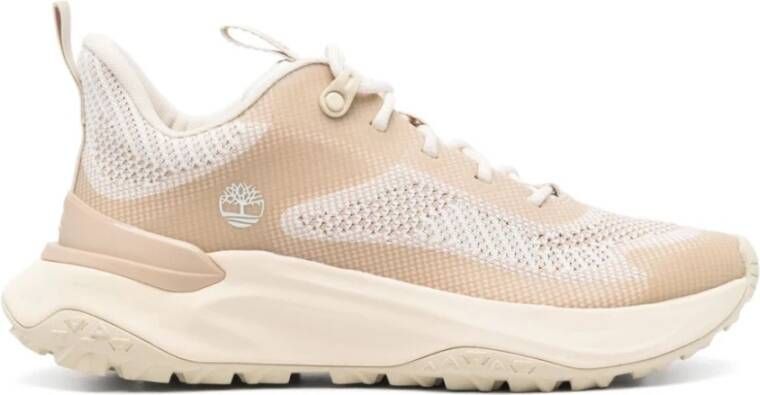 Timberland Beige Mesh Sneakers Vetersluiting Ontwerp Beige Dames