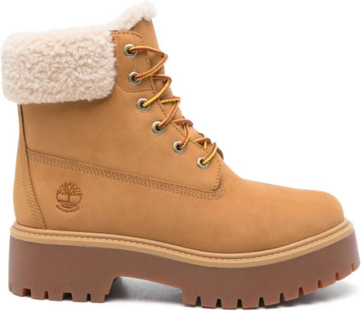 Timberland Beige Suède Waterdichte Enkellaarzen Beige Dames