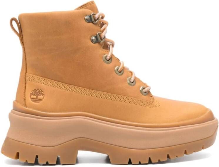 Timberland Beige Veterschoenen Enkellaarsjes Beige Dames