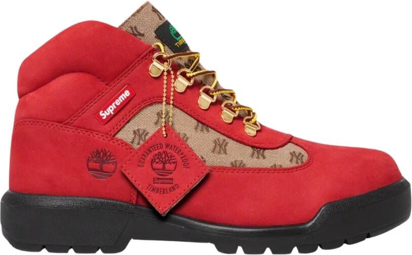 Timberland Beperkte oplage Field Boot Supreme New York Yankees Rood Red Heren