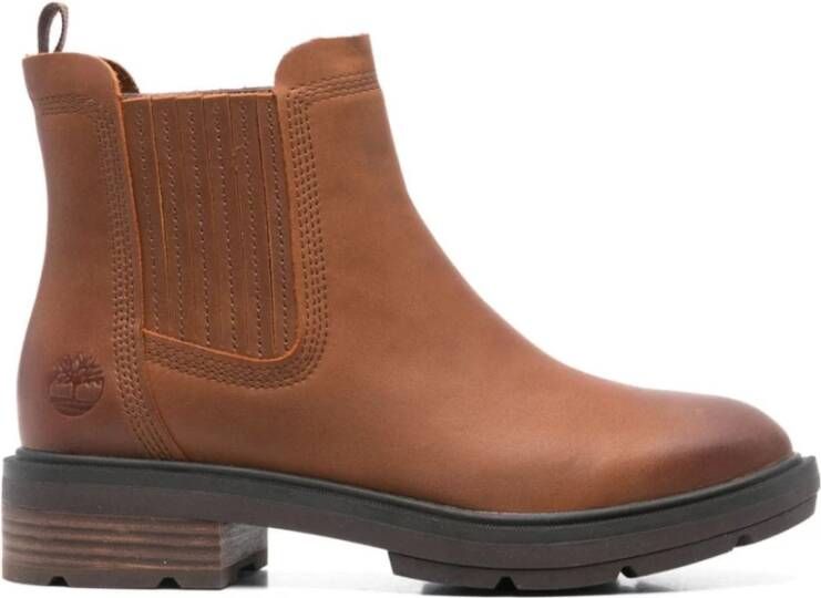 Timberland Bruine leren enkellaarzen Brown Dames