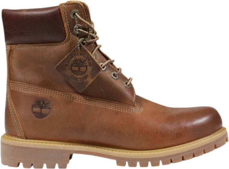 Timberland Bruine Leren Schoenen met Rubberen Zool Brown Heren