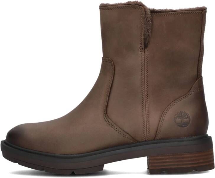 Timberland Bruine Mid Enkellaarzen met Faux Fur Brown Dames