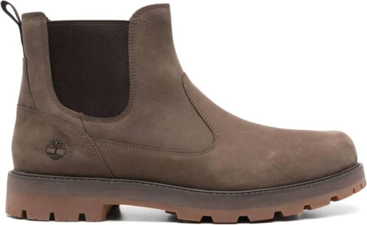 Timberland Bruine Nubuck Leren Instaplaarzen Brown Heren