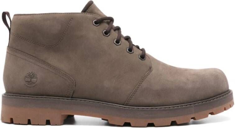 Timberland Bruine Nubuck Leren Veterschoenen Brown Heren