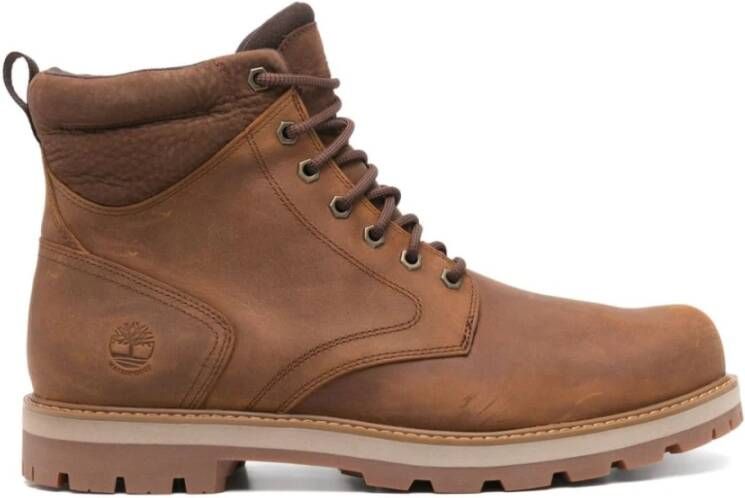 Timberland Bruine Nubuck Leren Veterschoenen Brown Heren