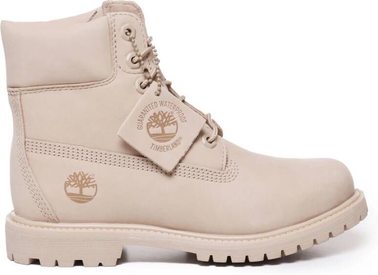 Timberland Enkellaarzen met gewatteerde rand Beige Dames