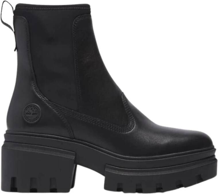 Timberland Everleigh Chelsea Zwarte Leren Enkellaars Black Dames