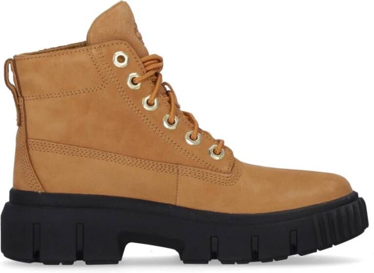 Timberland Grijsveld Leren Veterschoen Hoge Laars Brown Dames