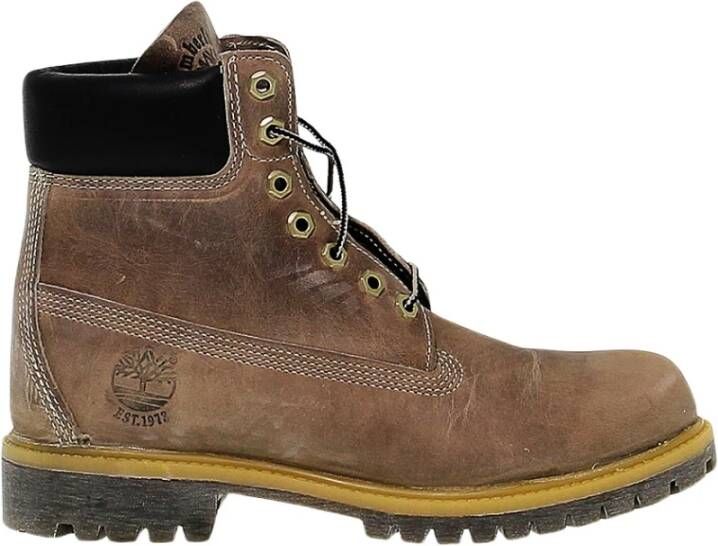 Timberland Grijze Leren Lage Laars voor Heren Grijs Heren