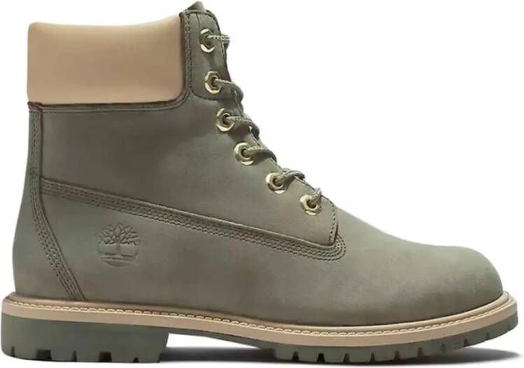 Timberland Groene Leren Veterschoenen Green Dames