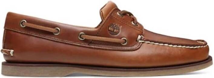 Timberland Handgemaakte Leren Bootschoenen Brown Heren