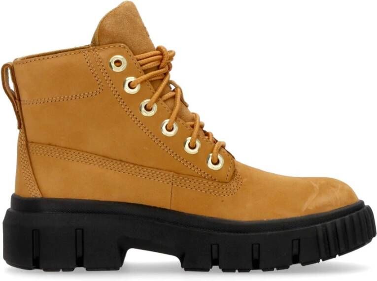 Timberland Grijsveld Leren Veterschoen Hoge Laars Brown Dames