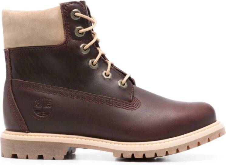 Timberland Rode Leren Enkellaarzen Red Dames