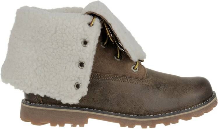 Timberland Shearling Junior Leren Enkellaarzen Brown Dames