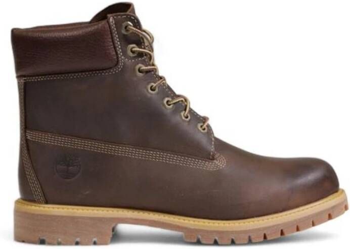 Timberland Stijlvolle Leren en Stoffen Laarzen Brown Heren