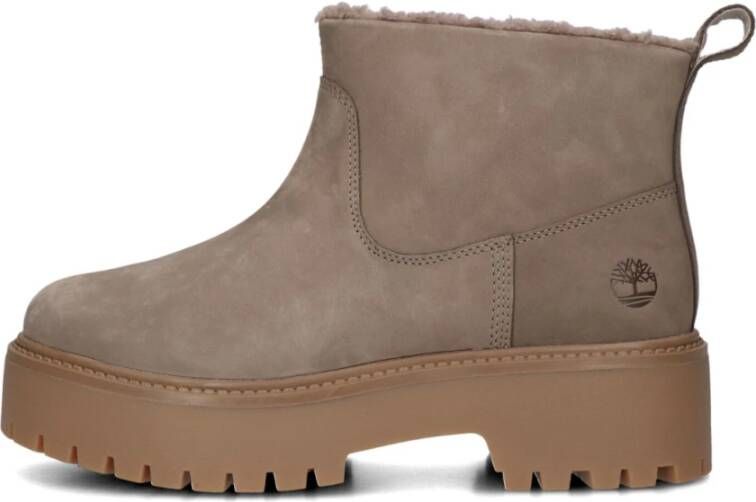 Timberland Taupe Enkellaarsjes voor Stijlvolle Herfst Beige Dames