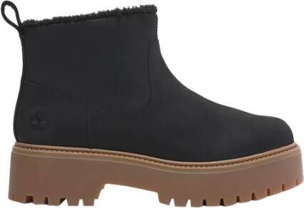 Timberland Zwarte Bikerlaarzen Stijl Black Dames