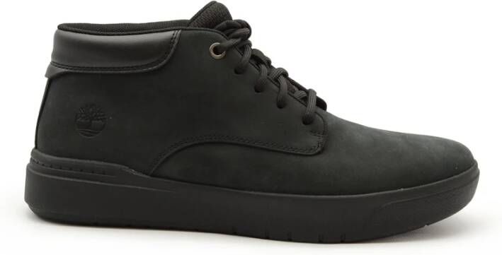 Timberland Zwarte Leren Laarzen Modern Ontwerp Black Heren