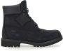 Timberland Zwarte Premium Leren Veterschoenen Black Heren - Thumbnail 1