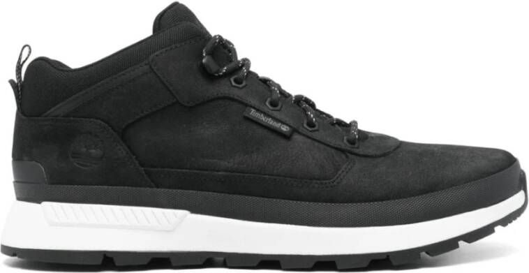 Timberland Zwarte Sneakers Veterschoenen Leren Schoenen Black Heren