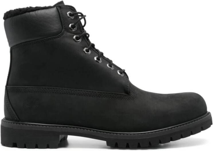 Timberland Zwarte Suède Veterschoenen Black Heren