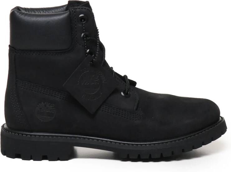 Timberland Zwarte Waterdichte Veterschoenen van Rubber Black Dames