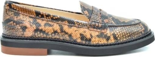 TOD'S Animal Print Slangenhuid Mocassins Black Dames