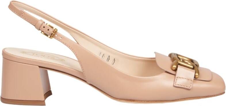 TOD'S Antiekroze pomp met gouden ketting Pink Dames