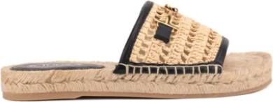 TOD'S Beige Gehaakte Platte Sandalen Beige Dames