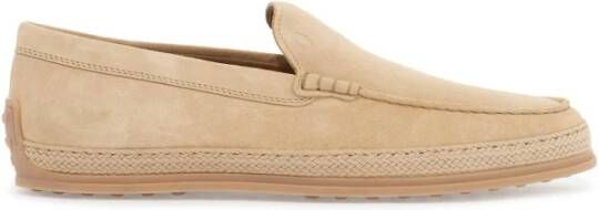 TOD'S Beige Geweven Leren Instaploafers Beige Heren