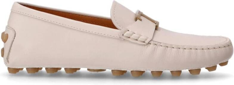 TOD'S Beige Leren Driver Loafer Schoenen Beige Dames