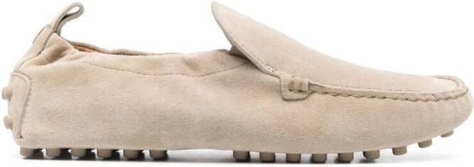 TOD'S Beige Leren Schoenen met Treklipje Beige Dames